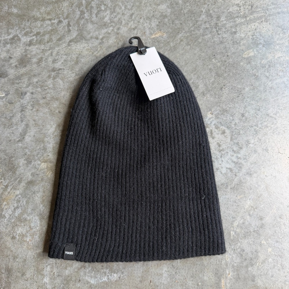 NWT Vuori Douglas Beanie Black V821 Unisex Cashmere Merino Wool Blend Beanie